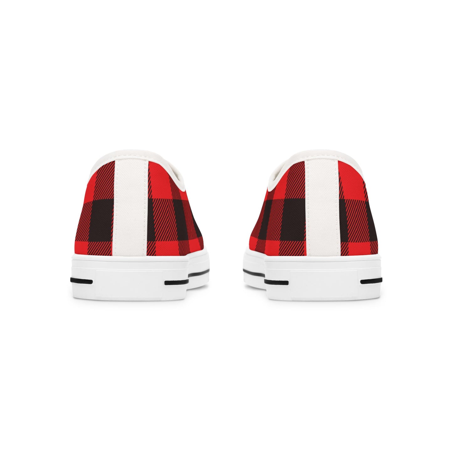 Women's Low Top Sneakers - Red Plaid