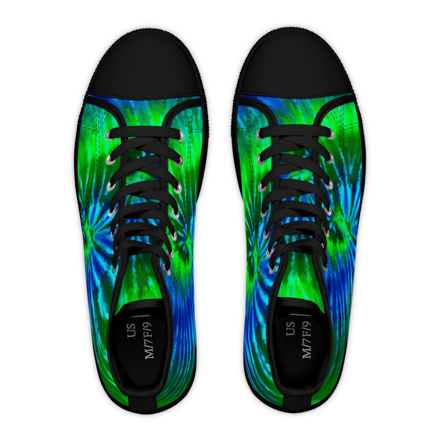 Women's High Tops  - Tie Dye Blue Green