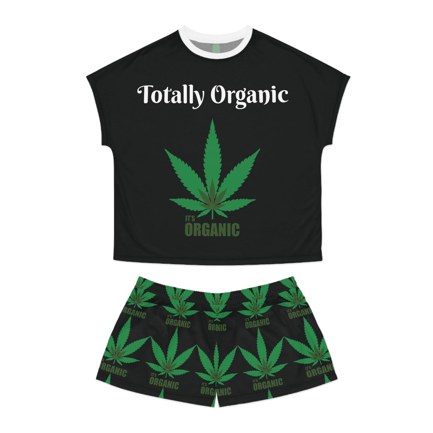 Pajama Set Short -  Green Leaf 420 Collection