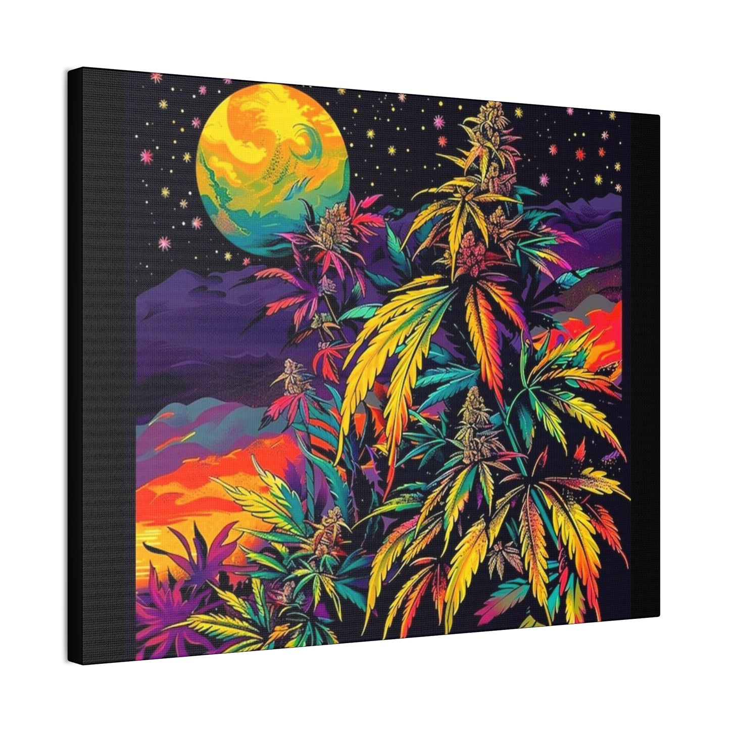 Rainbow Weed 420 - Custom Canvas Stretched