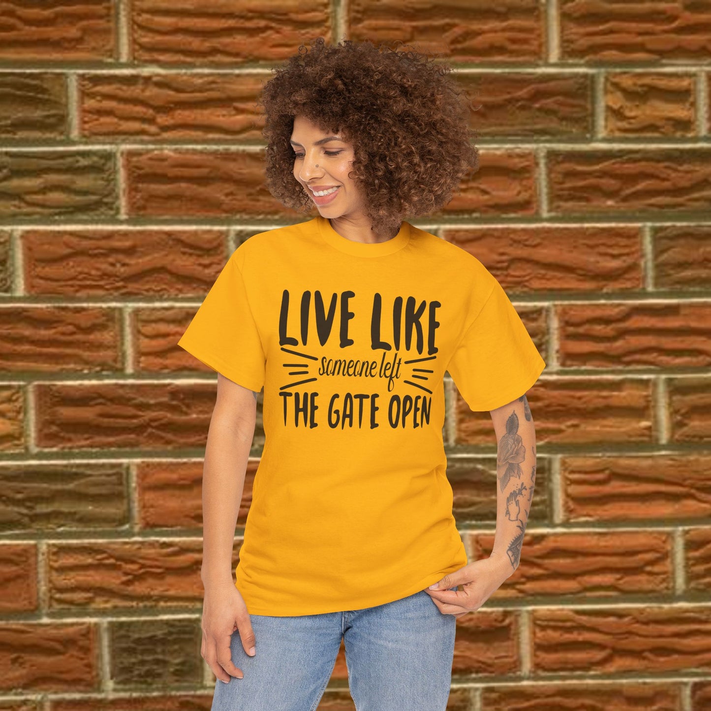 Unisex Heavy Cotton Tee - Live Like The Gates Open