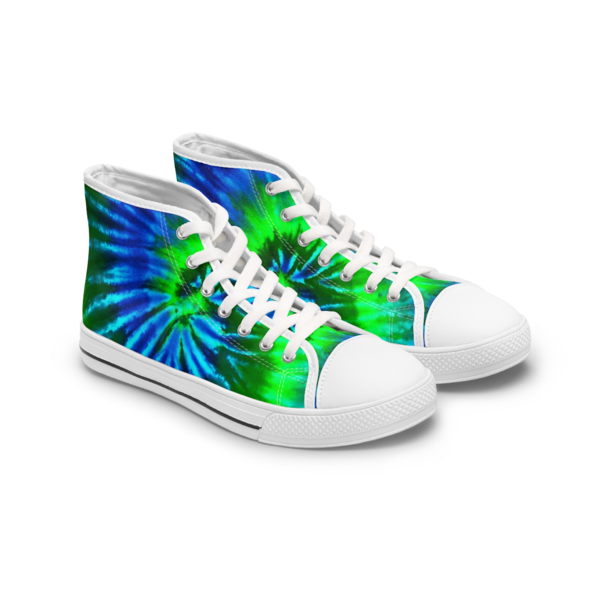 Women's High Tops Shoes  - Blue Green Splash