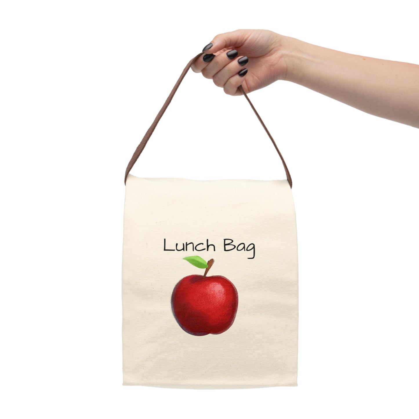 Canvas Lunch Bag With Strap - Apple