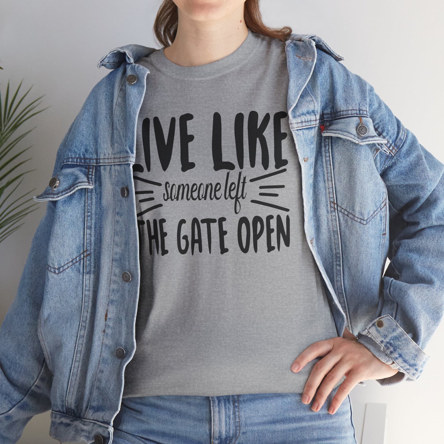 Unisex Heavy Cotton Tee - Live Like The Gates Open