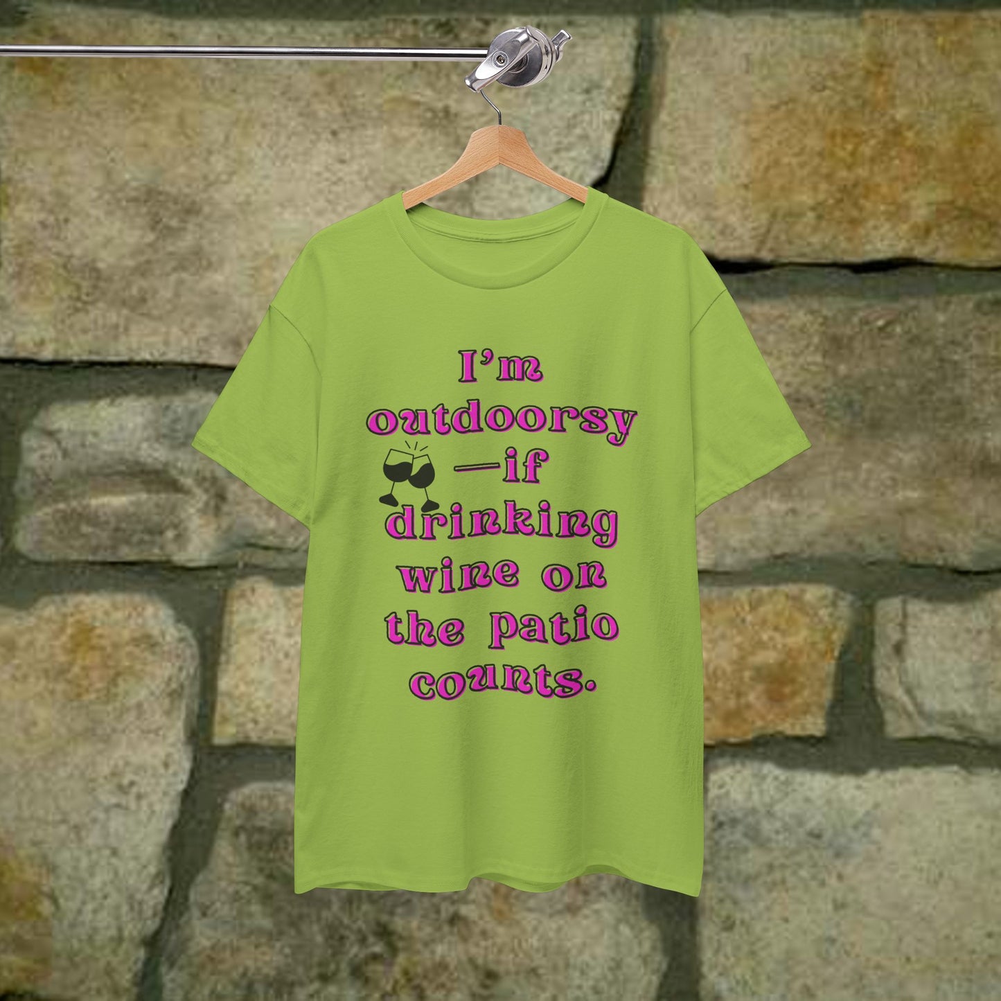 I'm outdoorsy if drinking wine on the patio counts - Sassy Cotton Tee