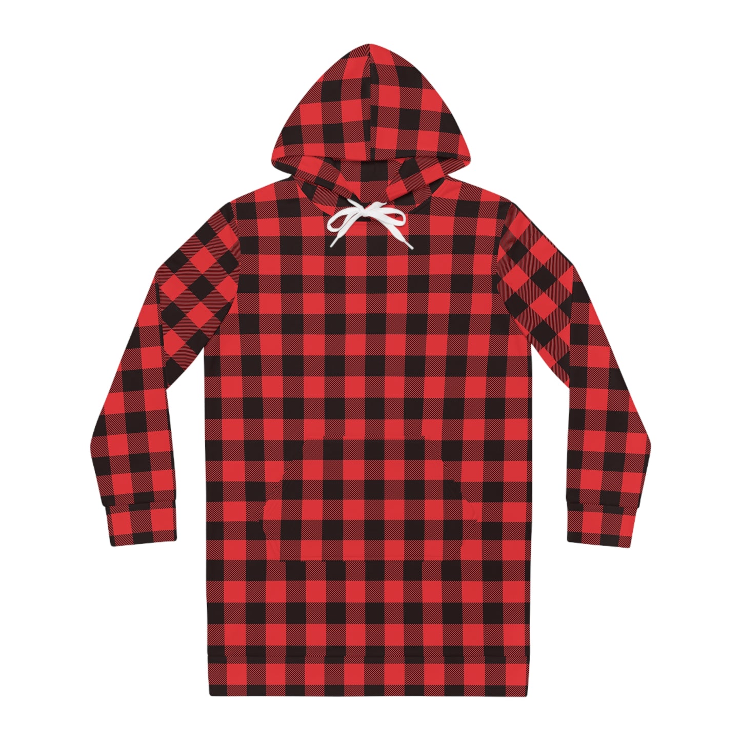 Hoodie Dress  -  Red Plaid