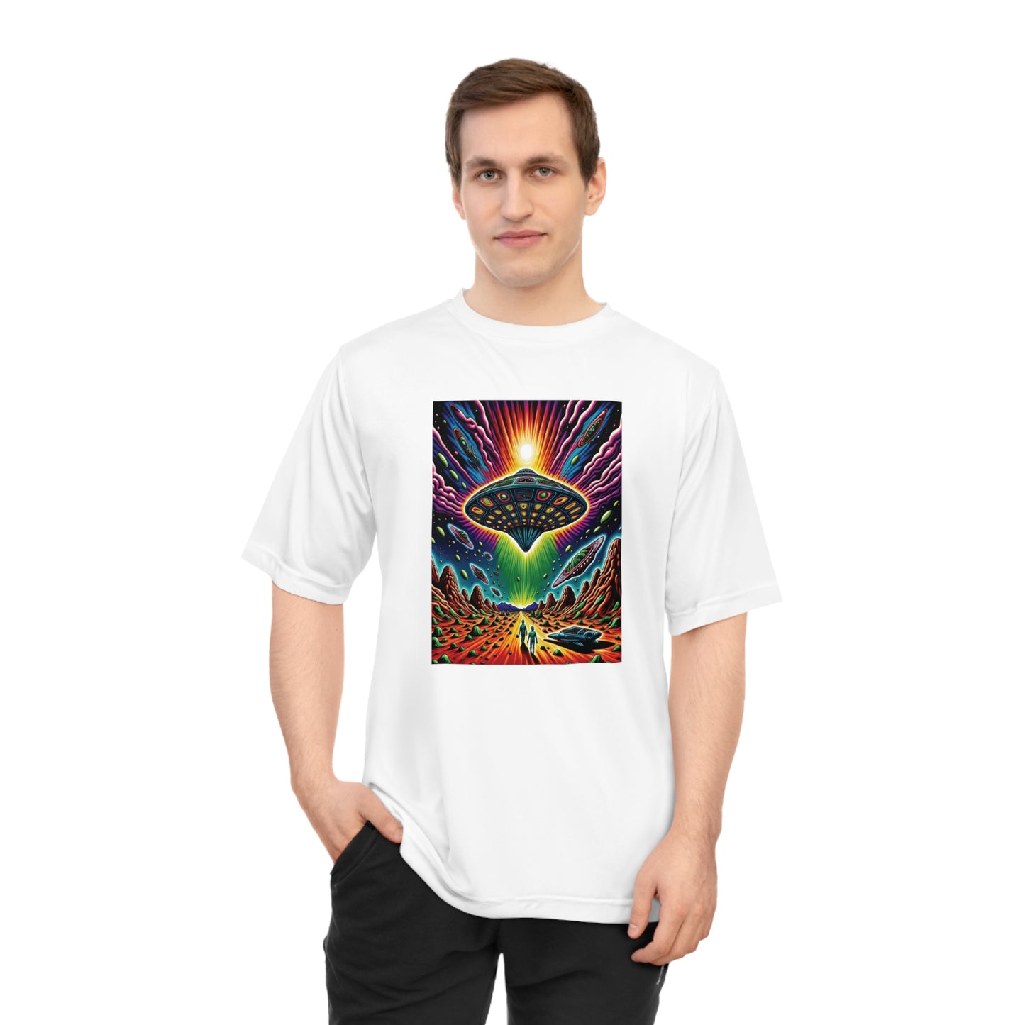 Rainbow UFO Graphic T-Shirt  - Unisex - 4 Colors