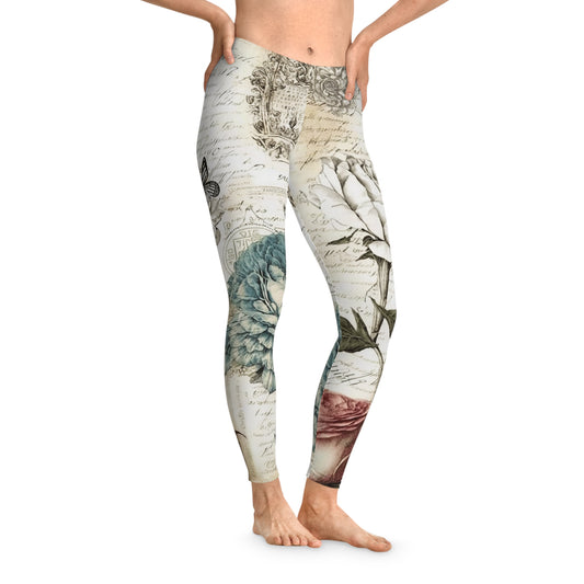 Stretchy Leggings (AOP) - Rose Deco