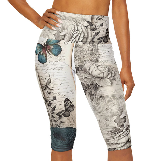 Yoga Capri Leggings (AOP) - Deco Rose