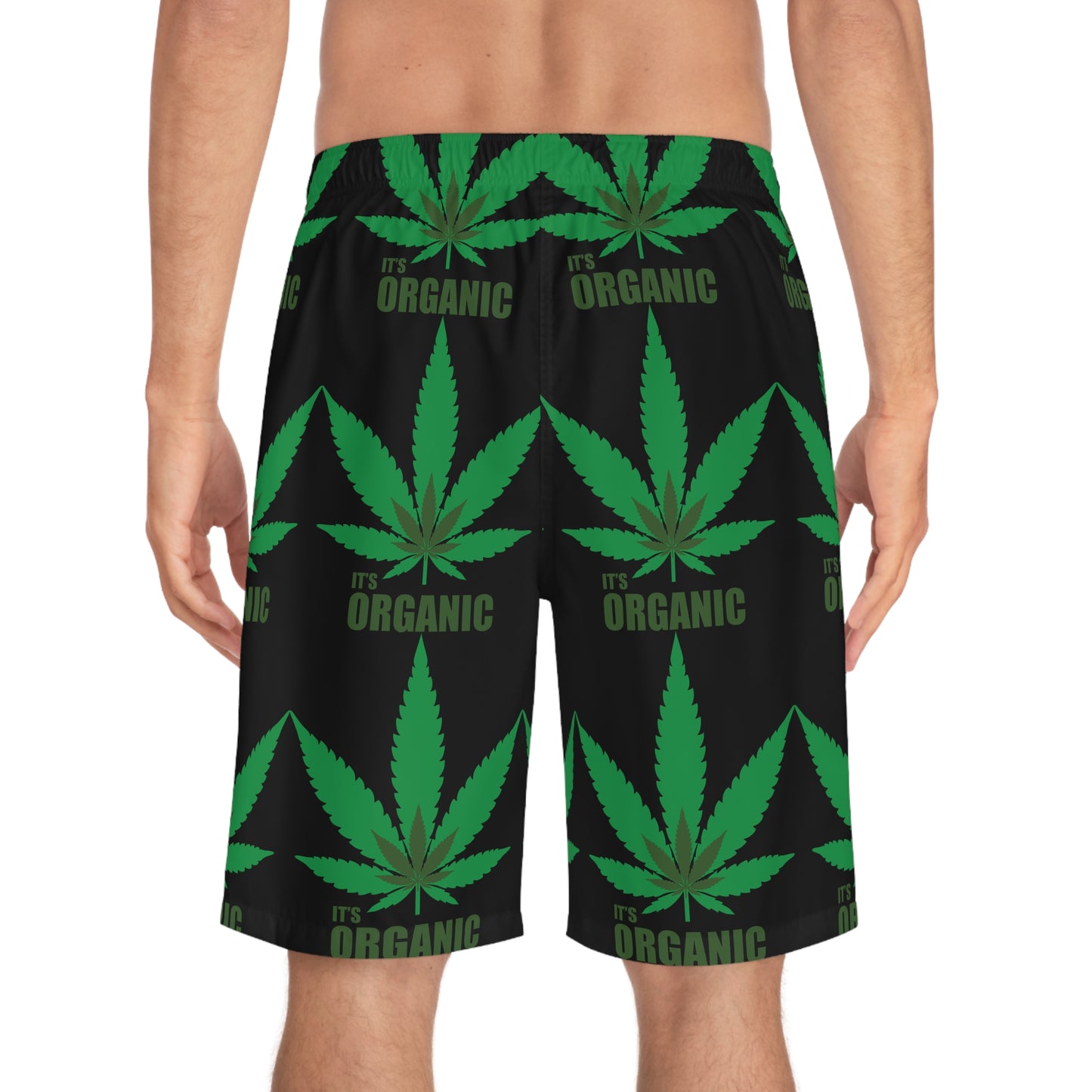 Board Shorts - Green Leaf 420 Organic