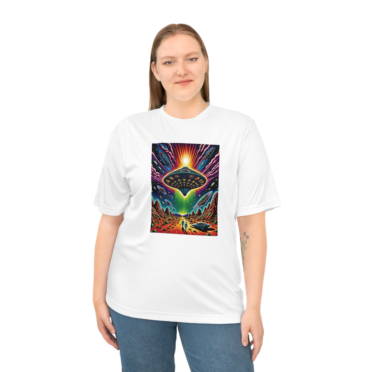 Rainbow UFO Graphic T-Shirt  - Unisex - 4 Colors