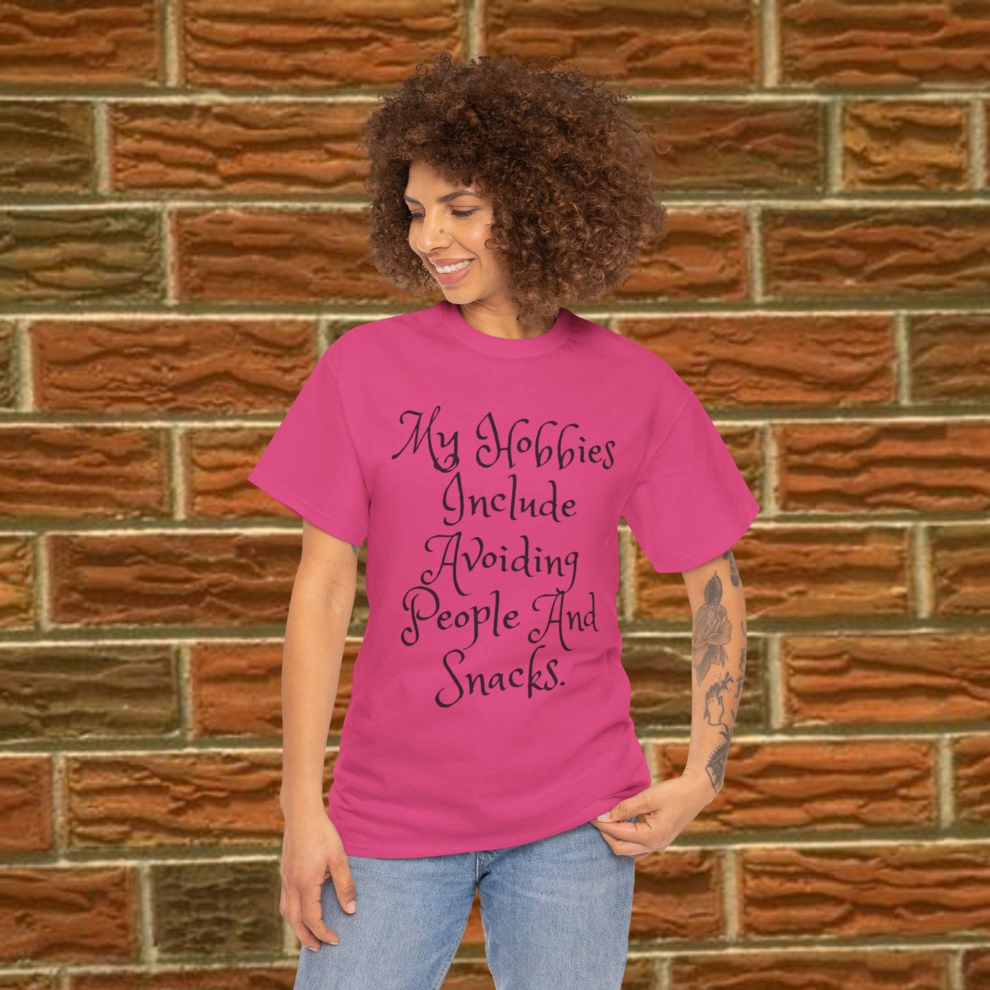 My hobbies include avoiding people and snacks - Humorous Tee - 6 Colors