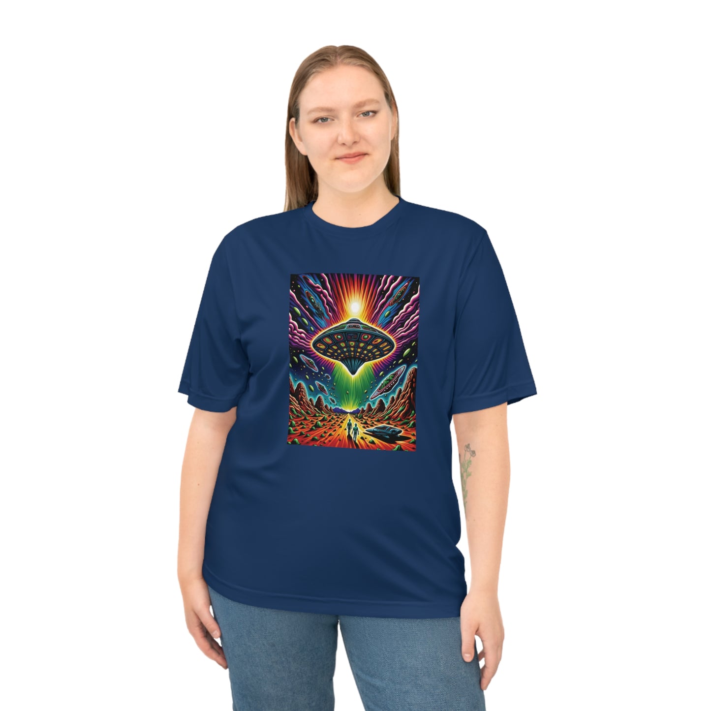 Rainbow UFO Graphic T-Shirt  - Unisex - 4 Colors