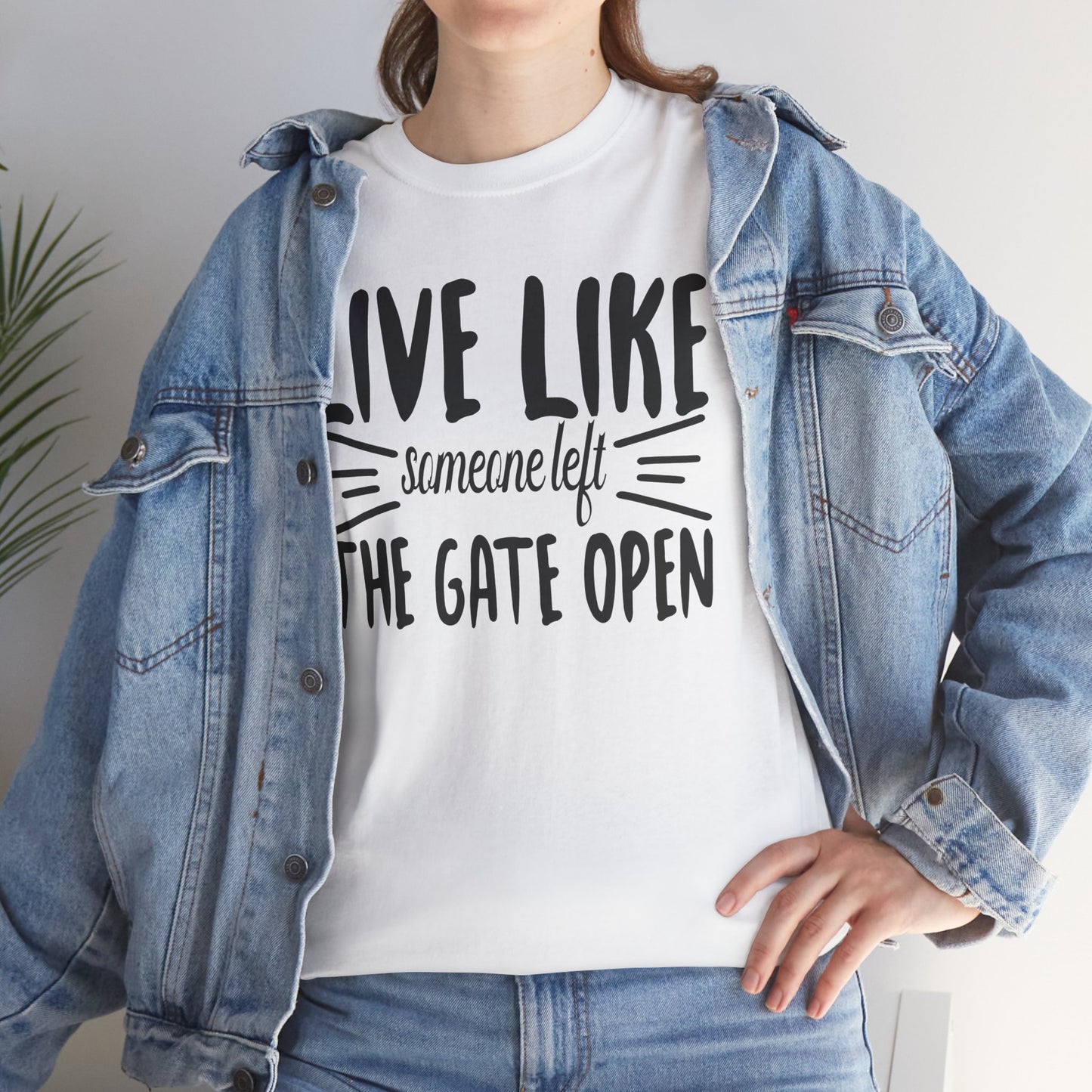 Unisex Heavy Cotton Tee - Live Like The Gates Open