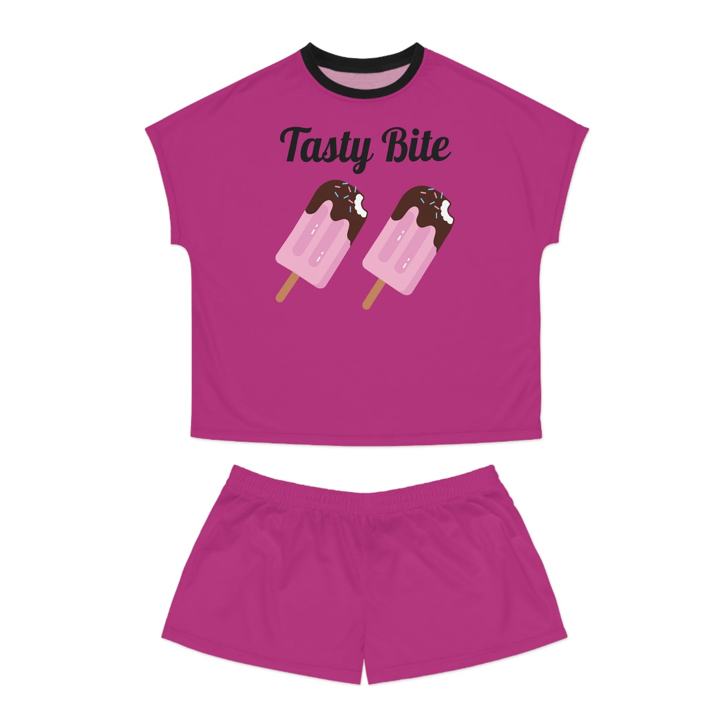 Pajama Short Set -  Pink Tasty Bite