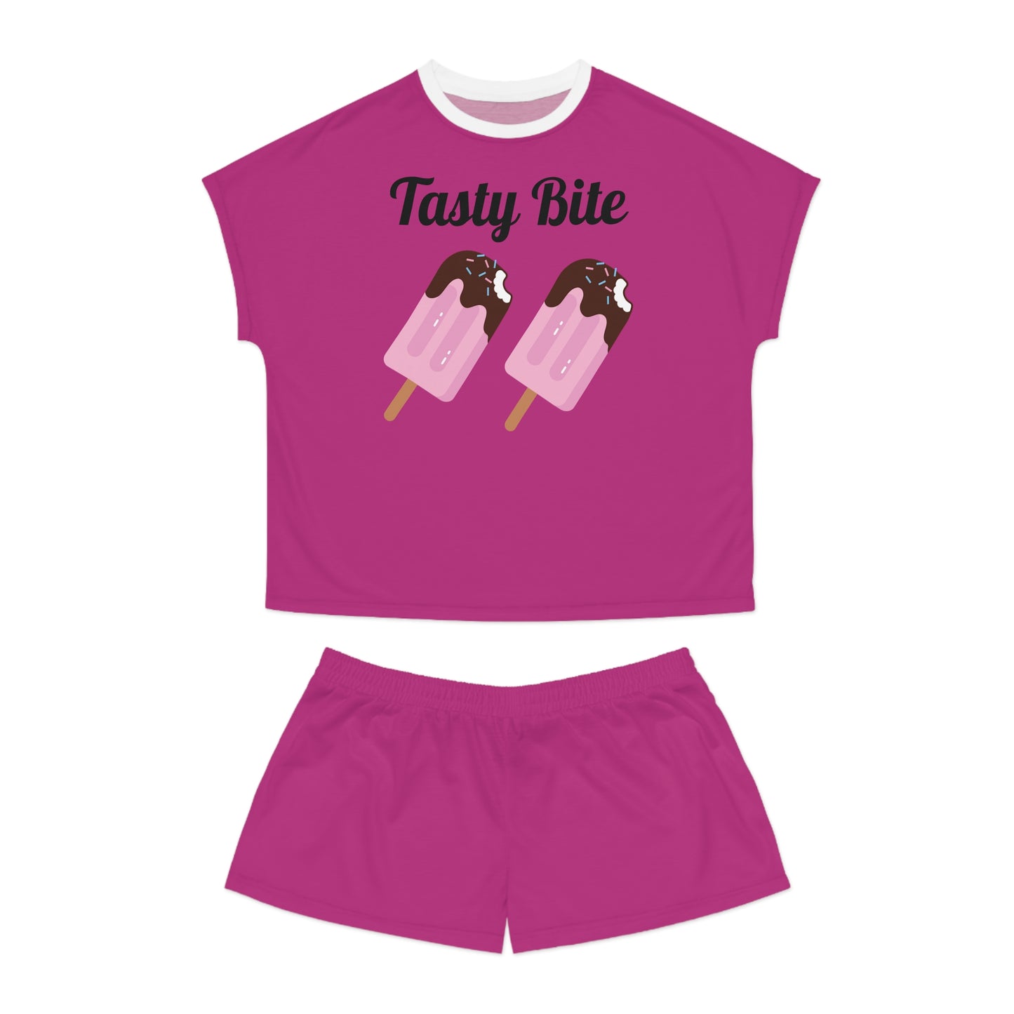 Pajama Short Set -  Pink Tasty Bite