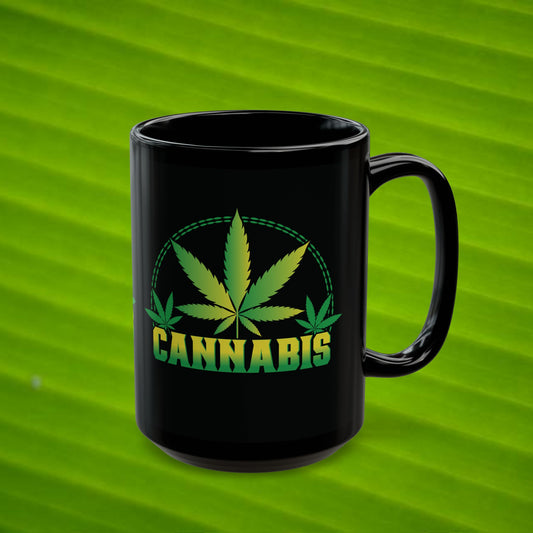 Cannabis  - Coffee Mug  Black (11oz, 15oz)- 420 Green Leaf Collection