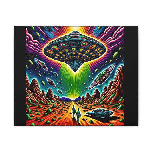 Rainbow UFO - Custom Canvas Stretched