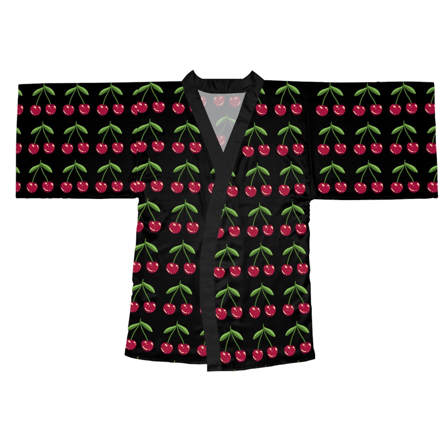 Long Sleeve Kimono Robe - Cherry Print