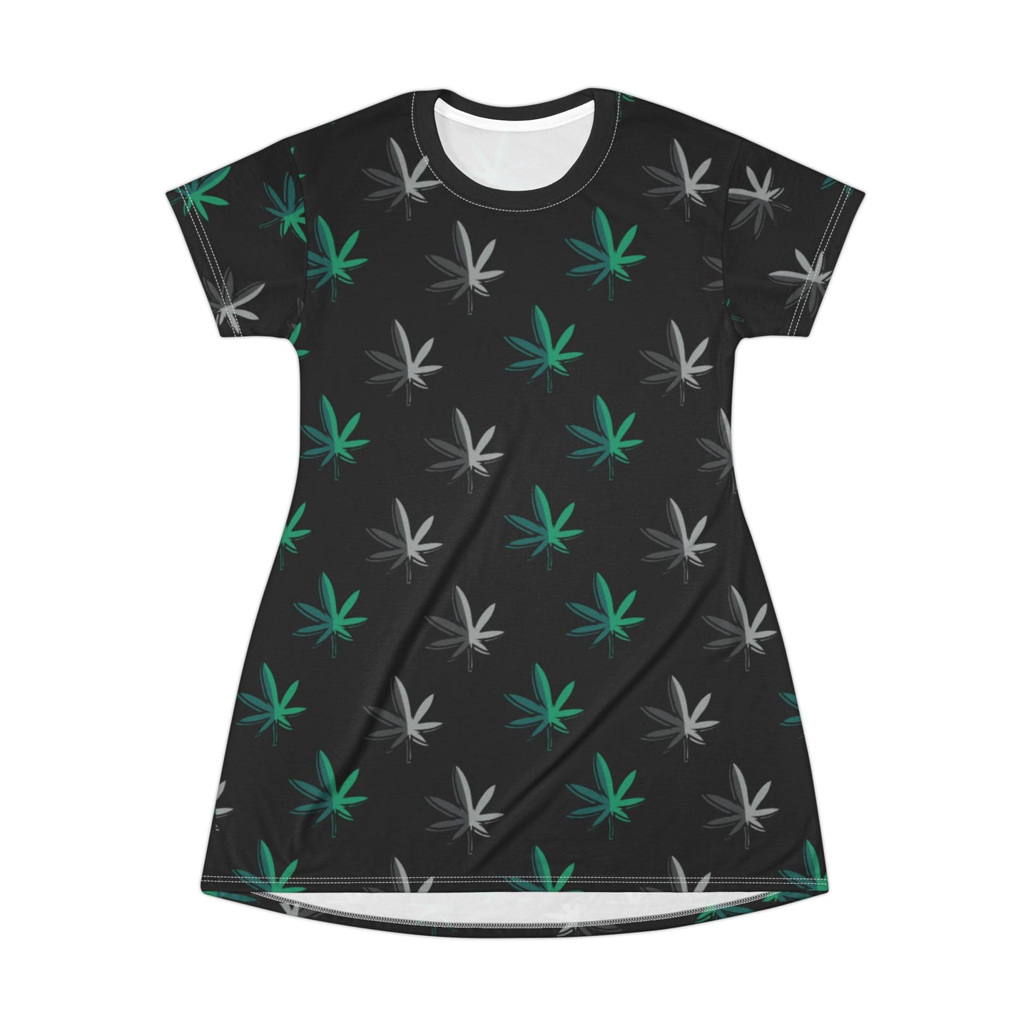 T-Shirt Dress -  Green Leaf 420 Collection