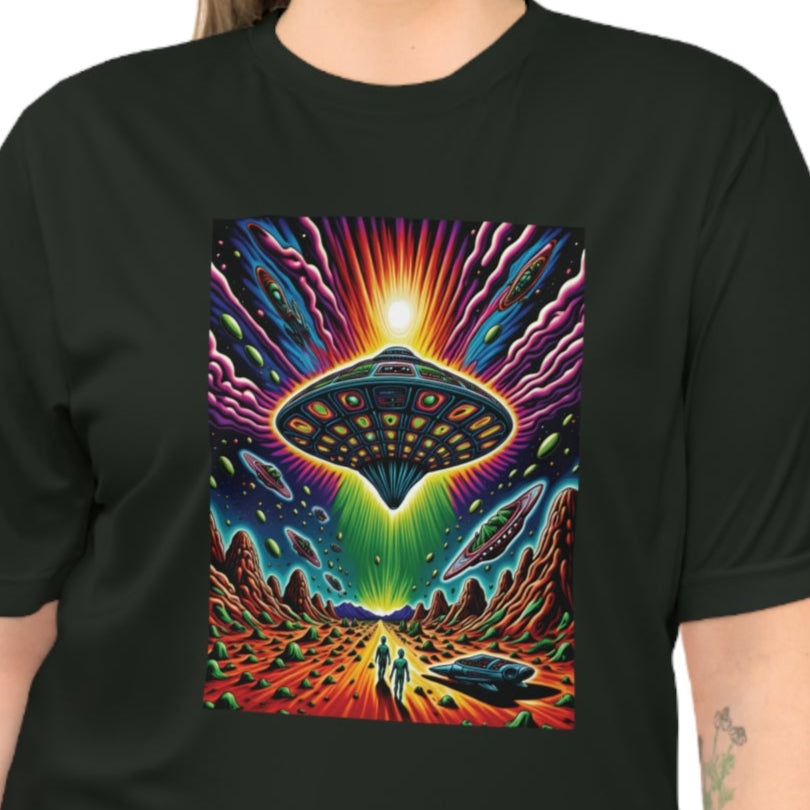 Rainbow UFO Graphic T-shirt-black