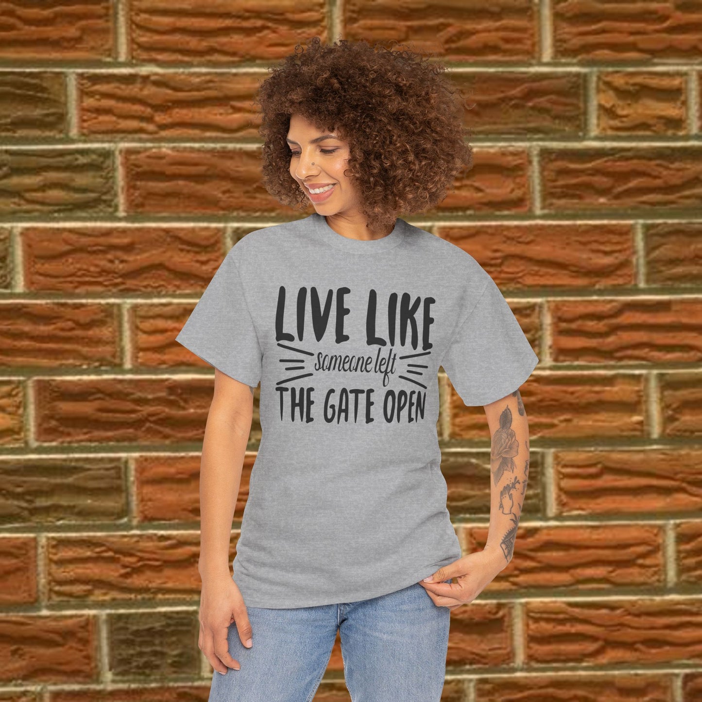 Unisex Heavy Cotton Tee - Live Like The Gates Open