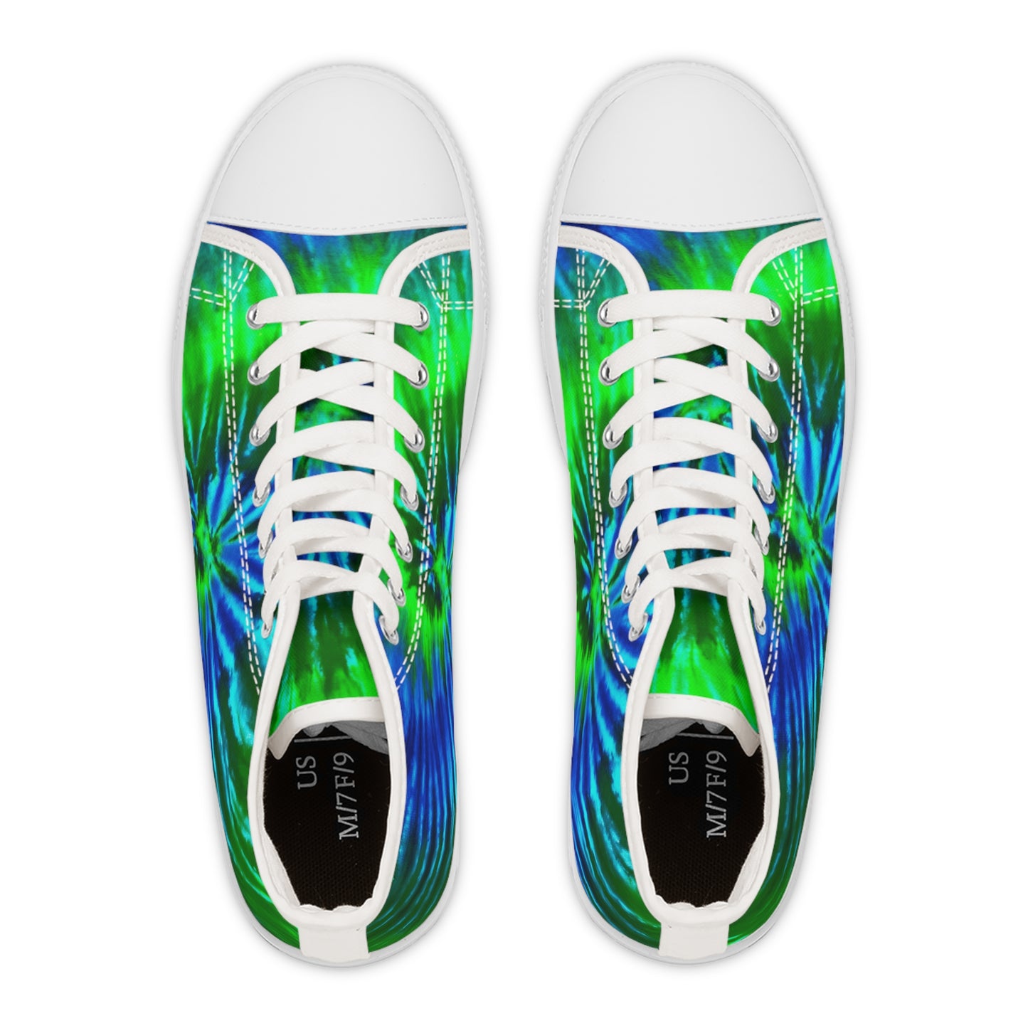 Women's High Tops  - Tie Dye Blue Green