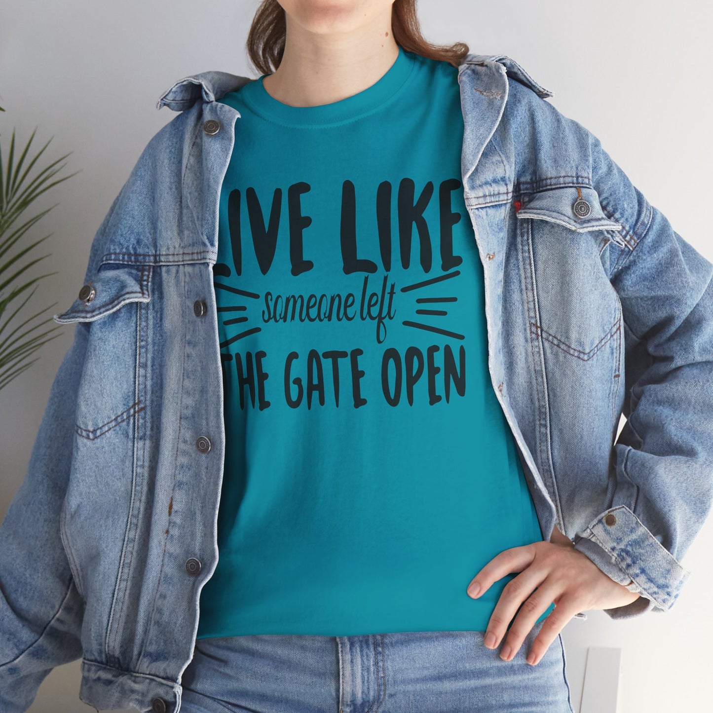 Unisex Heavy Cotton Tee - Live Like The Gates Open