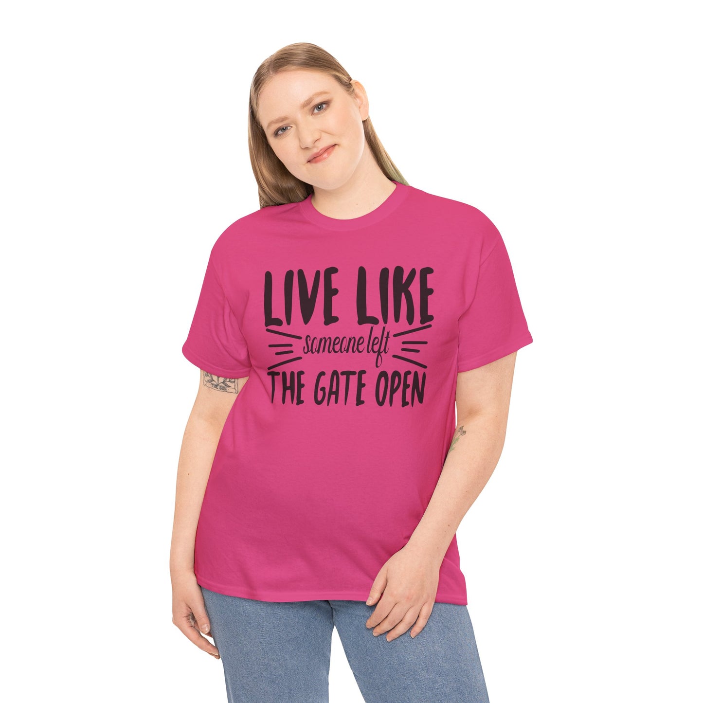 Unisex Heavy Cotton Tee - Live Like The Gates Open