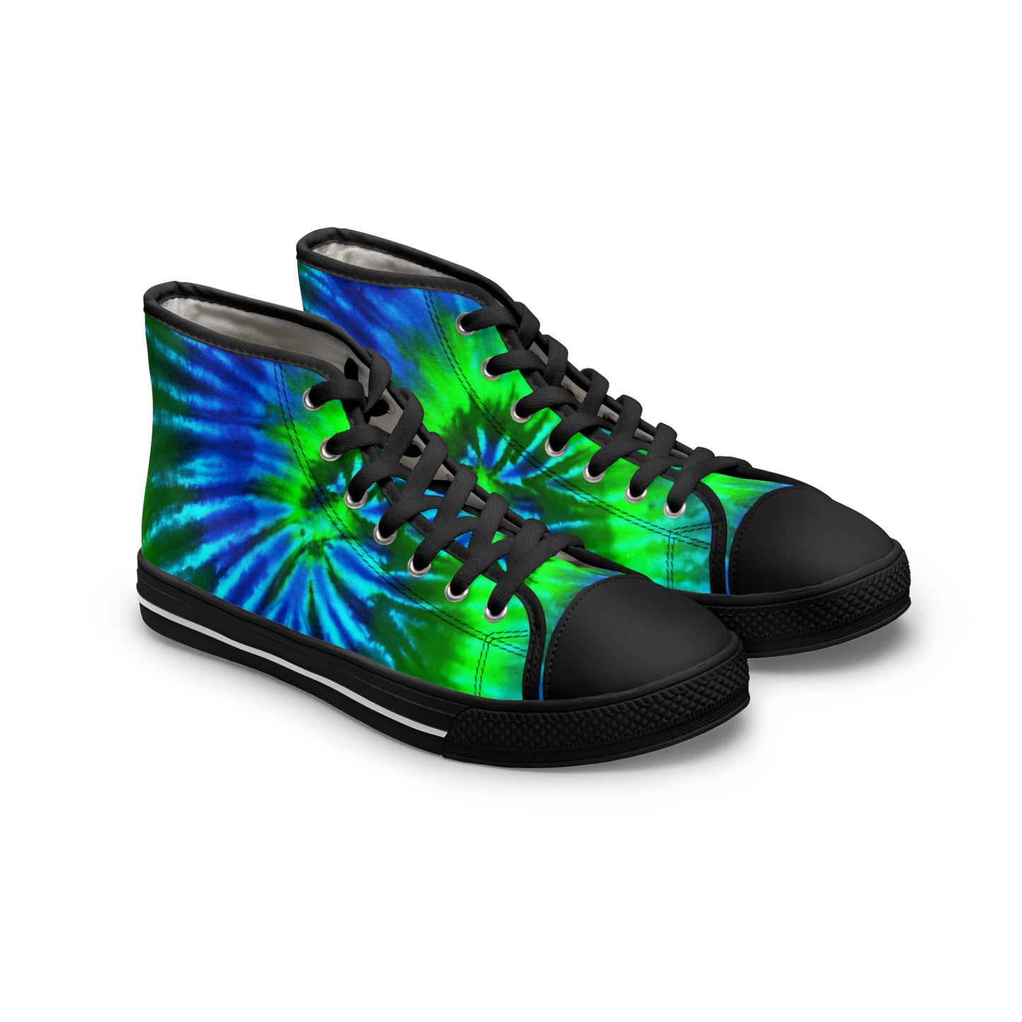 Women's High Tops  - Tie Dye Blue Green