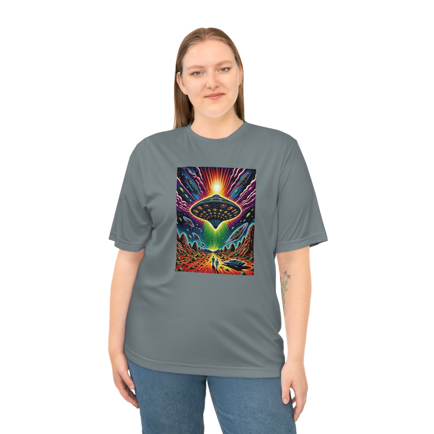 Rainbow UFO Graphic T-Shirt  - Unisex - 4 Colors