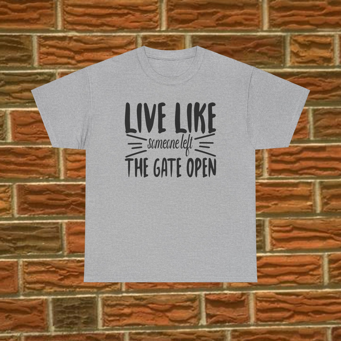 Unisex Heavy Cotton Tee - Live Like The Gates Open