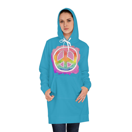 Hoodie Dress -  Peace Sign