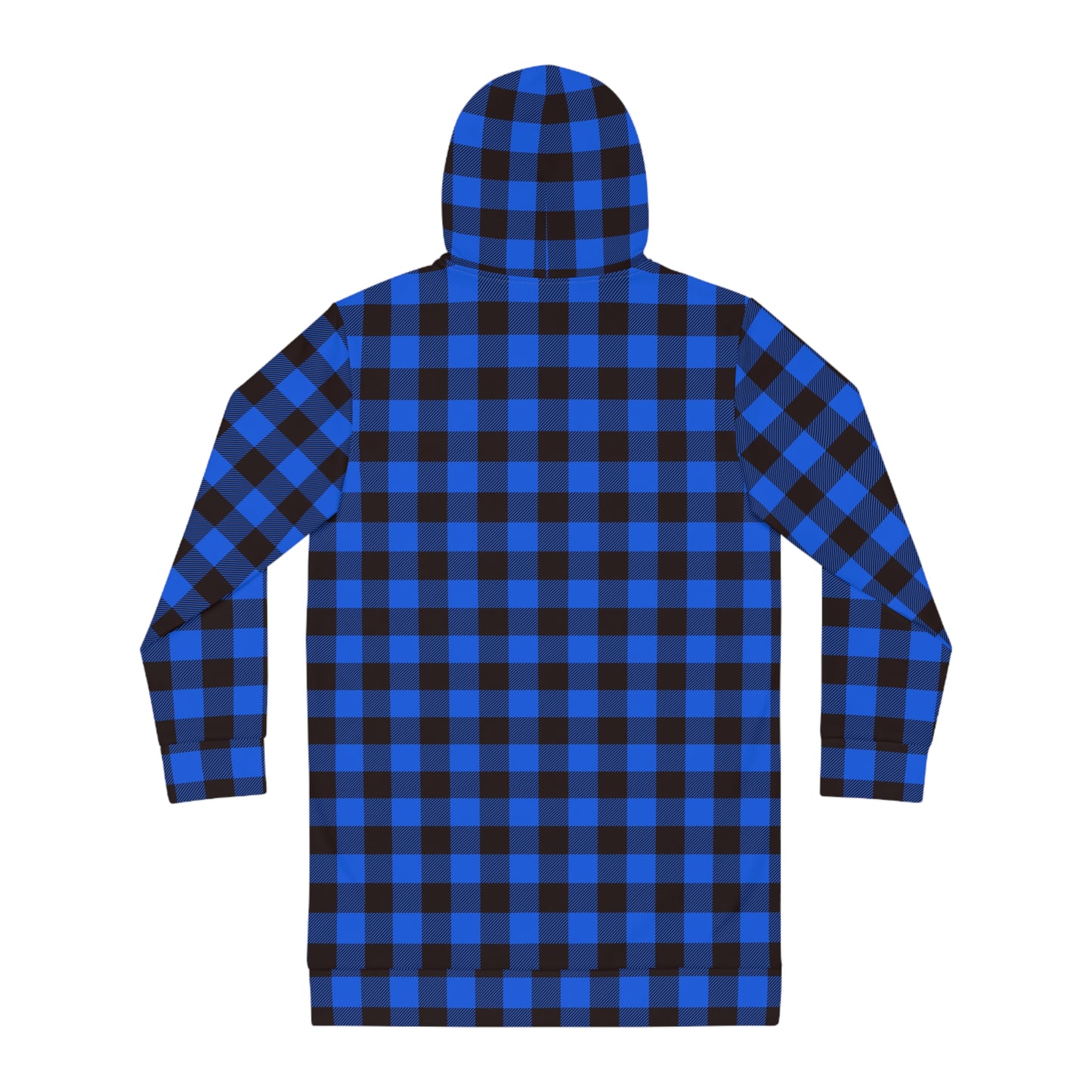 Hoodie Dress  -  Blue Plaid