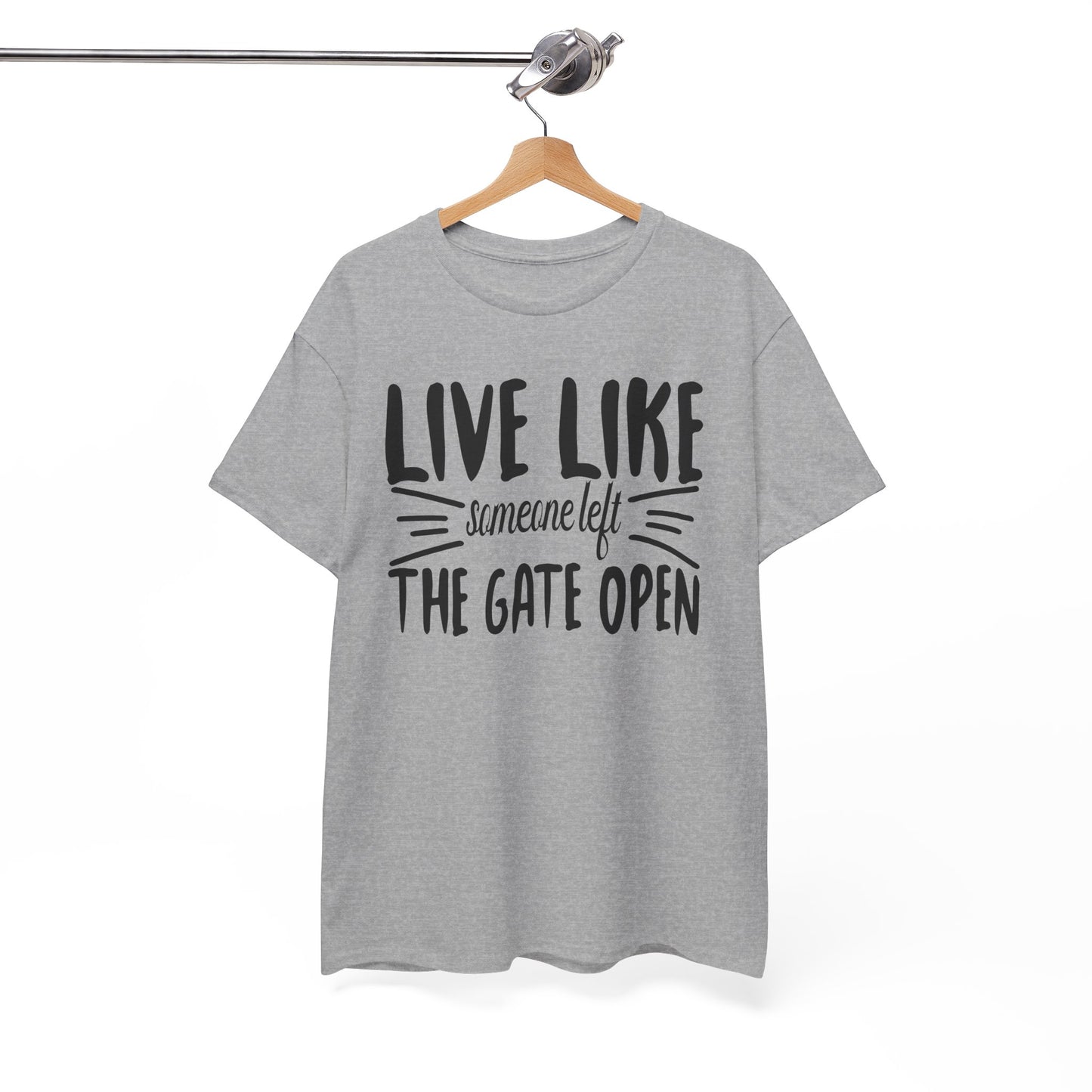 Unisex Heavy Cotton Tee - Live Like The Gates Open