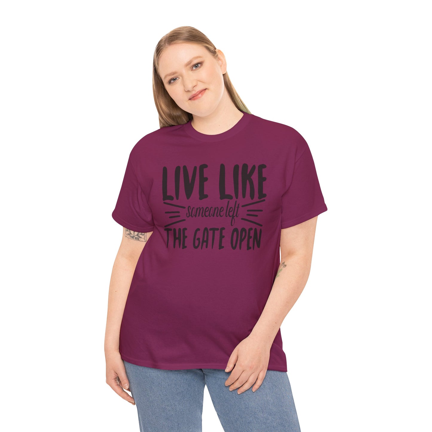 Unisex Heavy Cotton Tee - Live Like The Gates Open