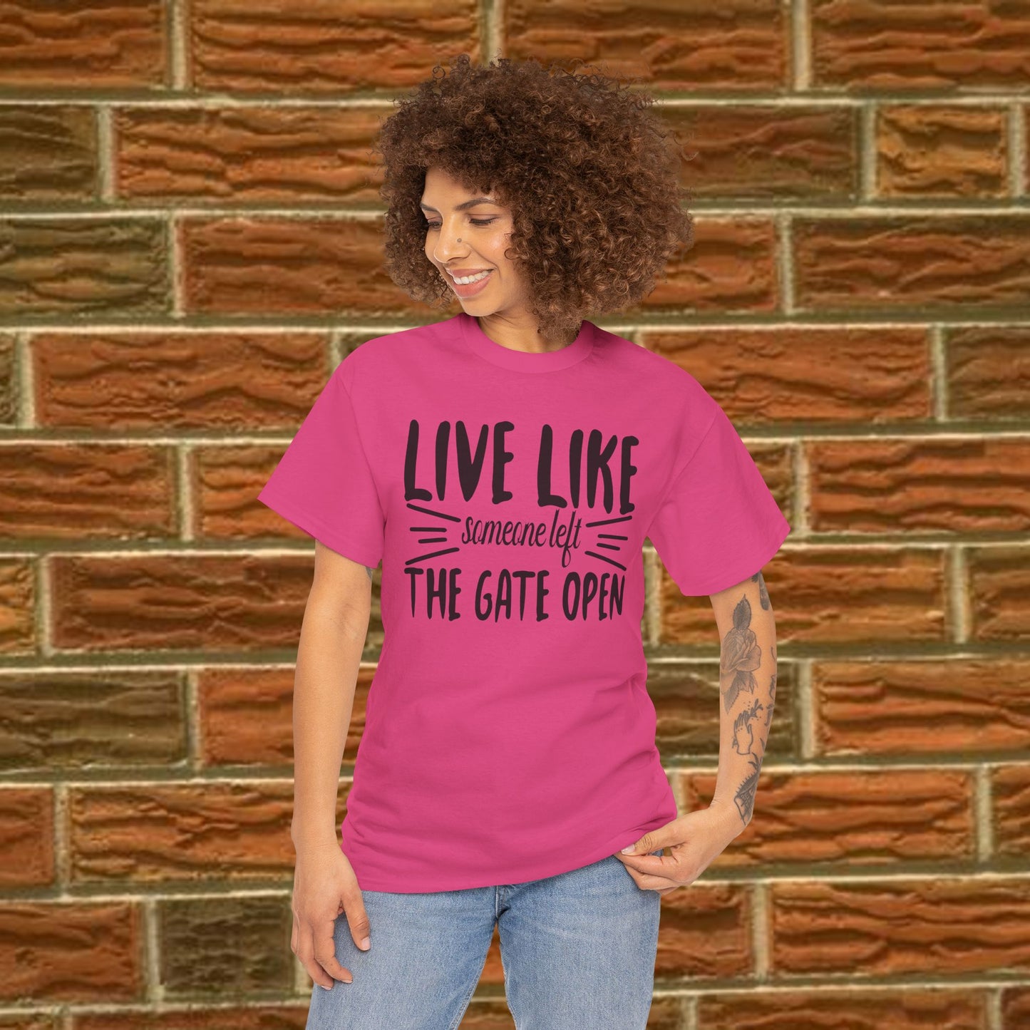 Unisex Heavy Cotton Tee - Live Like The Gates Open