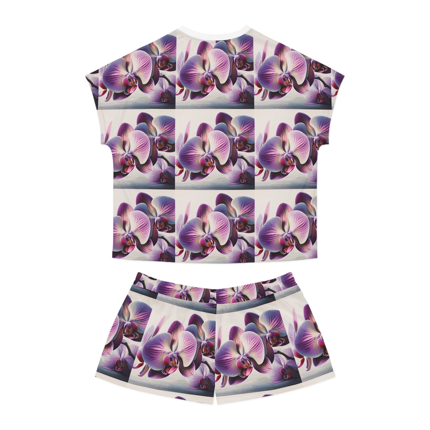 Women's Short Pajama Set (AOP) - Orchid Pattern