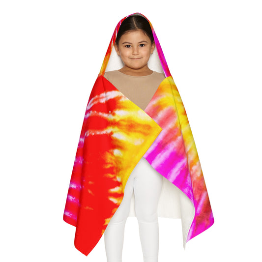 Youth Hooded Towel - Tie Dye Pink