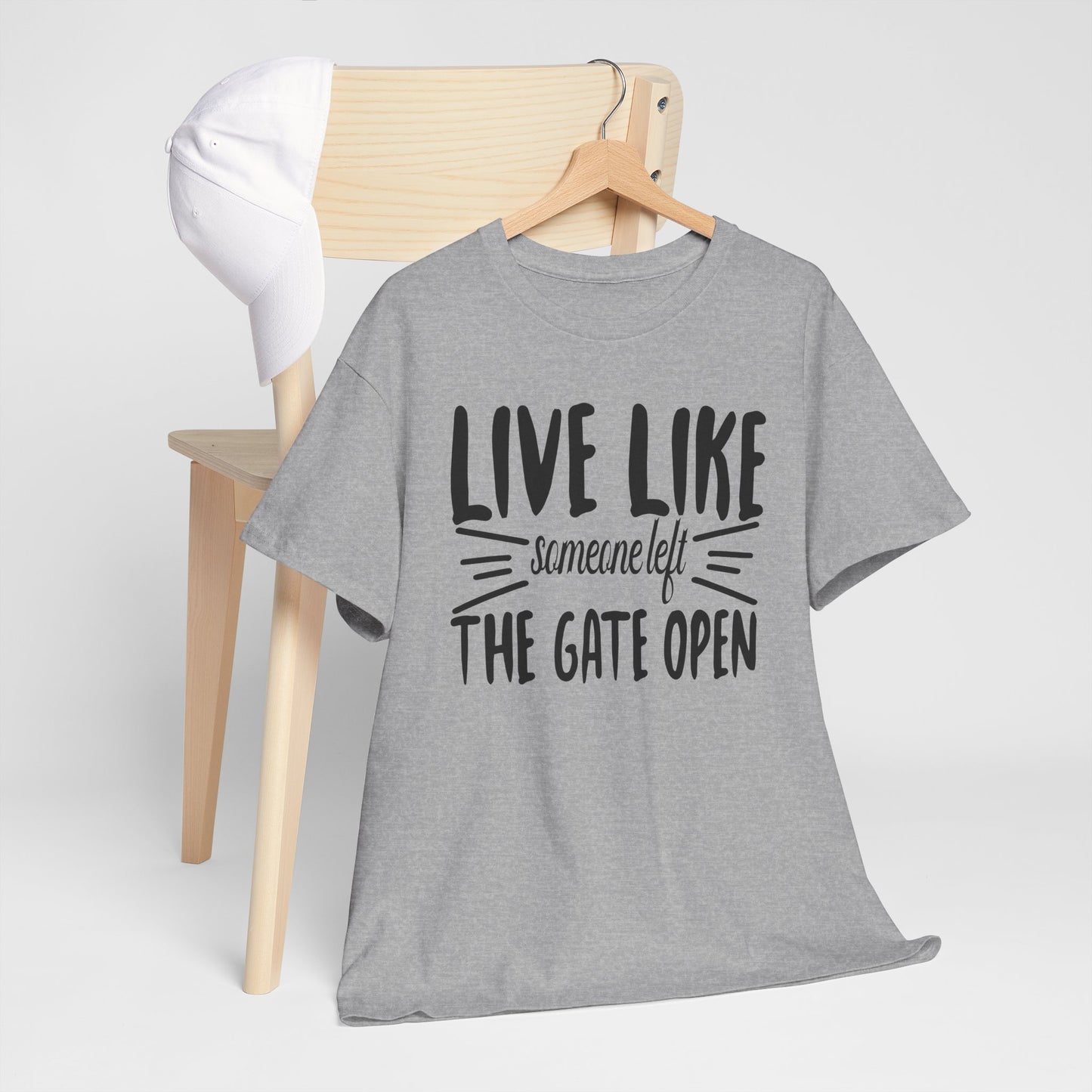 Unisex Heavy Cotton Tee - Live Like The Gates Open